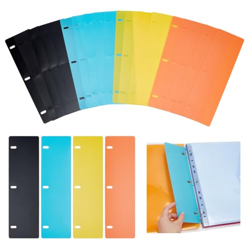 PH PandaHall 20 x Bettlakenheber für 3-Ringordner, 4 Farben, Trennblätter schützen Ordner, Seitenblatt, 3 Löcher, Kunststoffbinder, Zubehör für Seiten, Protektoren, Schule, Büro, Geschäft, 27,9 x 7,6 PH PandaHall 20 x Bettlakenheber für 3-Ringordner, 4 Farben, Trennblätter schützen Ordner, Seitenblatt, 3 Löcher, Kunststoffbinder, Zubehör für Seiten, Protektoren, Schule, Büro, Geschäft, 27,9 x 7,6 von PH PandaHall