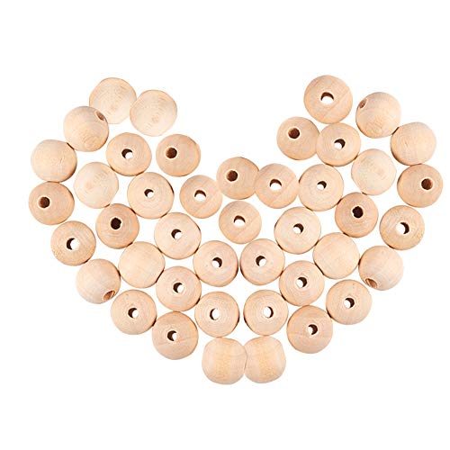 PH PandaHall 200 Pcs Runde Holzperlen mit Loch, 15·16mm Holzperlen Natur für Makramee Ball aus Holz Lose Perlen zum auffädeln für Handwerk Dekorationen DIY Schmuck, Loch: 3mm PH PandaHall 200 Pcs Runde Holzperlen mit Loch, 15·16mm Holzperlen Natur für Makramee Ball aus Holz Lose Perlen zum auffädeln für Handwerk Dekorationen DIY Schmuck, Loch: 3mm von PH PandaHall