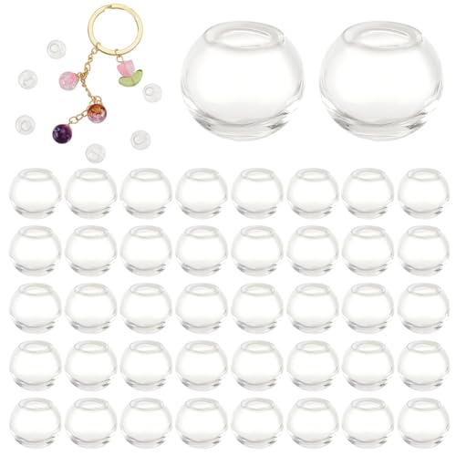 PH PandaHall 200 Stück 8 mm Mini Glaskugel Flasche Wunschglaskugel Runde Klare Glas Charms Kristall Bastelkugel Für DIY Bastelarbeiten Halsketten Anhänger Charms Ohrring Schmuckherstellung von PH PandaHall