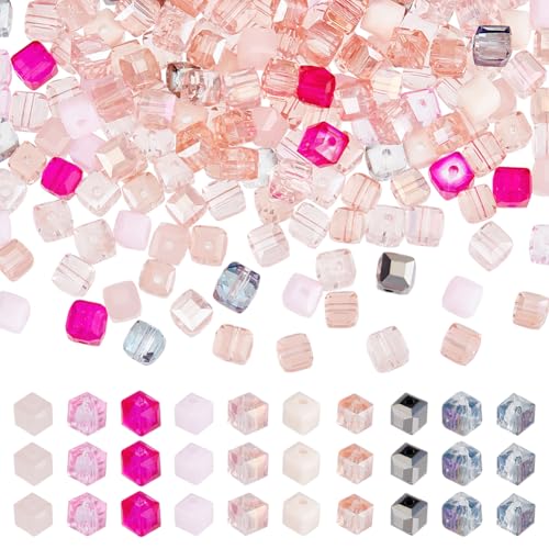 PH PandaHall 200 Stück Facettierte Glasperlen 6mm Würfelperlen Quadratische Glasperle Hellrosa Kristall Abstandshalter Geschliffene Perle Für Die Herstellung von Armbändern Und Schmuck Loch: 1.2mm PH PandaHall 200 Stück Facettierte Glasperlen 6mm Würfelperlen Quadratische Glasperle Hellrosa Kristall Abstandshalter Geschliffene Perle Für Die Herstellung von Armbändern Und Schmuck Loch: 1.2mm von PH PandaHall
