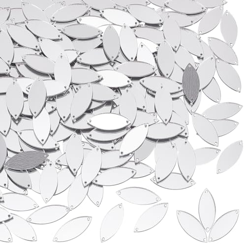 PH PandaHall 200 Stück Pferdeauge Zum Aufnähen von Spiegelstücken Silberne Acryl Strasssteine Zum Aufnähen Mit Löchern 25x10 mm Große Spiegelperlen Für DIY Hochzeit Kleidung Taschen Schuhe Dekoration PH PandaHall 200 Stück Pferdeauge Zum Aufnähen von Spiegelstücken Silberne Acryl Strasssteine Zum Aufnähen Mit Löchern 25x10 mm Große Spiegelperlen Für DIY Hochzeit Kleidung Taschen Schuhe Dekoration von PH PandaHall