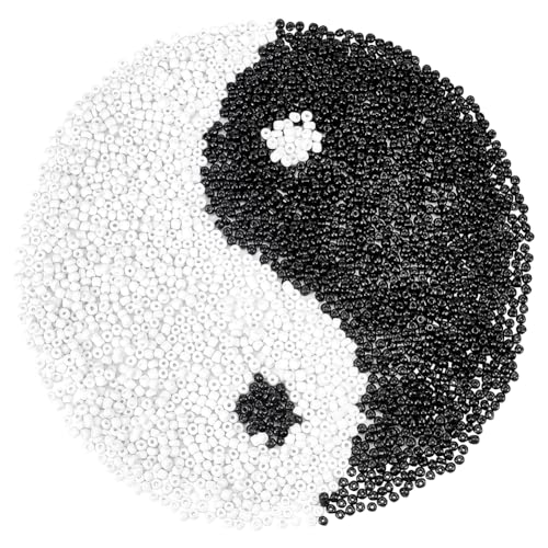 PH PandaHall 2000 Stück 6/0 Glas Rocailles 4 mm Runde Lose Perlen Mini Abstandsperlen Kleine Bastelperlen Taillenperle Für Ohrringe Armbänder DIY Basteln Schmuckherstellung Weiß/Schwarz PH PandaHall 2000 Stück 6/0 Glas Rocailles 4 mm Runde Lose Perlen Mini Abstandsperlen Kleine Bastelperlen Taillenperle Für Ohrringe Armbänder DIY Basteln Schmuckherstellung Weiß/Schwarz von PH PandaHall