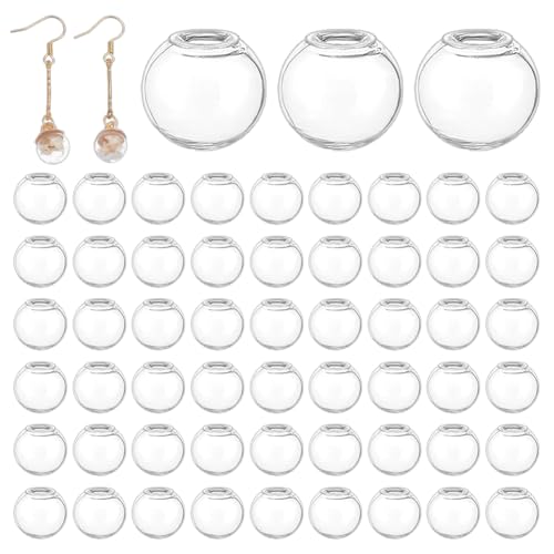 PH PandaHall 200pcs Glas-Kugeln 10mm Glaskugelflasche Kleine Kugeln Glaskugeln Glaskristallkugel Handwerk Glaskugel Hohle Kugel für UV-Harz-Schmuck machen Ohrring Halskette DIY Craft von PH PandaHall