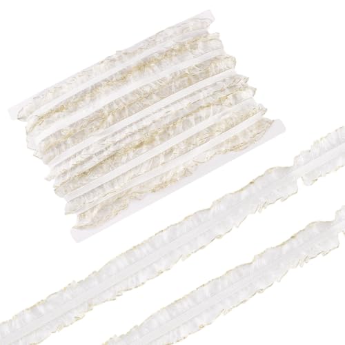PH PandaHall 20m Weißer Dehnbarer Spitzenrand Doppelrütchen Spitzenband 25mm Organza Rütchen Falten Spitzenstoffrand Mit Goldrand Für Nähen Kleiddekoration PH PandaHall 20m Weißer Dehnbarer Spitzenrand Doppelrütchen Spitzenband 25mm Organza Rütchen Falten Spitzenstoffrand Mit Goldrand Für Nähen Kleiddekoration von PH PandaHall