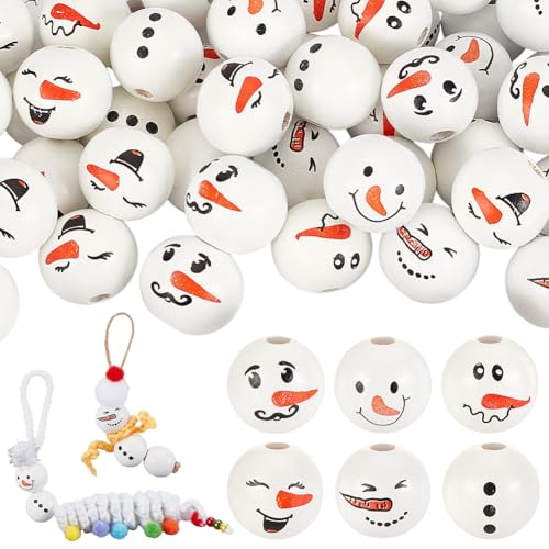 PH PandaHall 20mm Schneemannperlen 80 Stück 6 Stile Weihnachtsperlen Holzperlen Weiße Kugelkopfperlen Körperperlen Für Die Herstellung von Weihnachtsschmuck Im Bauernhausstil PH PandaHall 20mm Schneemannperlen 80 Stück 6 Stile Weihnachtsperlen Holzperlen Weiße Kugelkopfperlen Körperperlen Für Die Herstellung von Weihnachtsschmuck Im Bauernhausstil von PH PandaHall