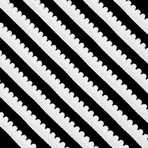PH PandaHall 22 Yards Pompons Bälle Fransenborte weiße Pompons Fransenband, 1,27 cm einseitige Kugelquaste zum Nähen, Basteln, Vorhang, Kleidung, Kissen, Heimdekoration von PH PandaHall