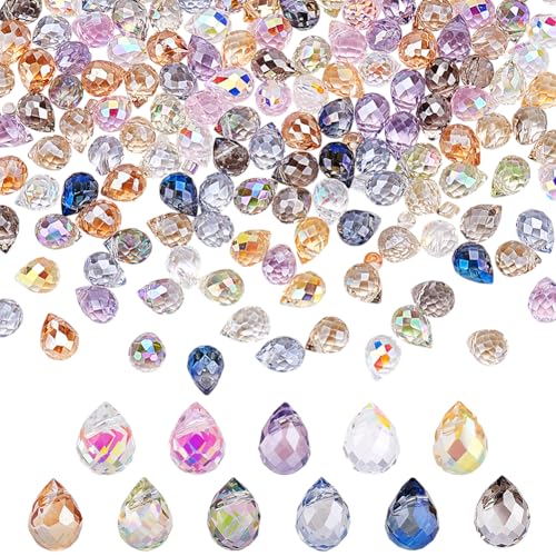 PH PandaHall 220 Stück 11 Farben Facettierte Glasperlen 8mm Kristallperlen Klare Geschliffene Tropfenperlen Oben Gebohrte Bastelperlen Zur Schmuckherstellung DIY Bastelarbeiten PH PandaHall 220 Stück 11 Farben Facettierte Glasperlen 8mm Kristallperlen Klare Geschliffene Tropfenperlen Oben Gebohrte Bastelperlen Zur Schmuckherstellung DIY Bastelarbeiten von PH PandaHall