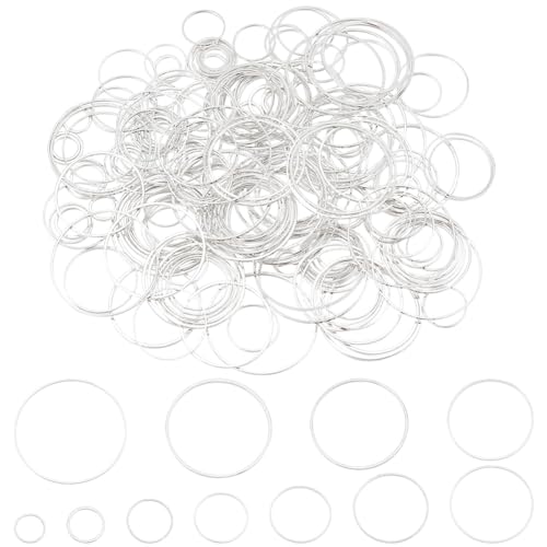 PH PandaHall 220 Stück Runde Verbindungsringe Aus Messing 11 Größe Versilberte Perlen Creolen Schmuck Verbindungsringe Für Ohrringe Schmuck Schlüsselanhänger 8-30mm PH PandaHall 220 Stück Runde Verbindungsringe Aus Messing 11 Größe Versilberte Perlen Creolen Schmuck Verbindungsringe Für Ohrringe Schmuck Schlüsselanhänger 8-30mm von PH PandaHall