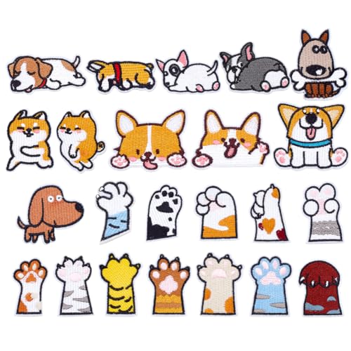PH PandaHall 23 Styles Hunde Und Katzenpfoten Patches Bestickter Aufnäher Mit Haustiermotiv Zum Aufnähen Oder Aufbügeln Applikation Auf Stoff Zum Verstecken von Schäden Für DIY Reparaturkleidung PH PandaHall 23 Styles Hunde Und Katzenpfoten Patches Bestickter Aufnäher Mit Haustiermotiv Zum Aufnähen Oder Aufbügeln Applikation Auf Stoff Zum Verstecken von Schäden Für DIY Reparaturkleidung von PH PandaHall
