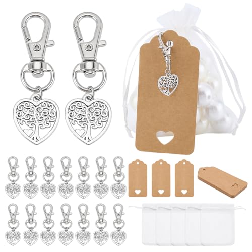 PH PandaHall 24 Sätze Baum des Lebens Schlüsselanhänger Favor Hochzeit Favors Organza-Geschenk-Taschen Herz Schlüsselanhänger kleine Mesh Bags mit leeren Tags für Geburtstage Party Gunst Gast Rückkehr PH PandaHall 24 Sätze Baum des Lebens Schlüsselanhänger Favor Hochzeit Favors Organza-Geschenk-Taschen Herz Schlüsselanhänger kleine Mesh Bags mit leeren Tags für Geburtstage Party Gunst Gast Rückkehr von PH PandaHall