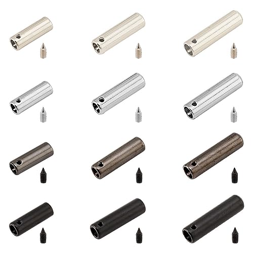 PH PandaHall 24 Set Kabelenden Aus Metall Aglets Schnürsenkelspitzen Schnürsenkel Endkappen Mit Eisenschrauben Legierungs Aglet Ersatzspitzen Für Turnschuhe Hoodies Bungee Schnüre Schnürsenkel von PH PandaHall