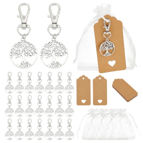 PH PandaHall 24 Sets Baum des Lebens, Schlüsselanhänger, Gastgeschenke, Organza-Geschenkbeutel, Hochzeitsgeschenk, silberfarbener Baum, Schlüsselanhänger, kleine Netzbeutel mit Blanko-Etiketten, für PH PandaHall 24 Sets Baum des Lebens, Schlüsselanhänger, Gastgeschenke, Organza-Geschenkbeutel, Hochzeitsgeschenk, silberfarbener Baum, Schlüsselanhänger, kleine Netzbeutel mit Blanko-Etiketten, für von PH PandaHall