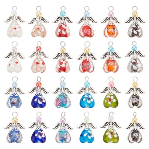 PH PandaHall 24 Stück 12 Farben Engelsflügel Charms Engelsflügel Anhänger Perlen Engel Baumeln Charms Lampwork Engel Charms Für Halskette Armband Ohrringe Schmuckherstellung DIY Handwerk PH PandaHall 24 Stück 12 Farben Engelsflügel Charms Engelsflügel Anhänger Perlen Engel Baumeln Charms Lampwork Engel Charms Für Halskette Armband Ohrringe Schmuckherstellung DIY Handwerk von PH PandaHall