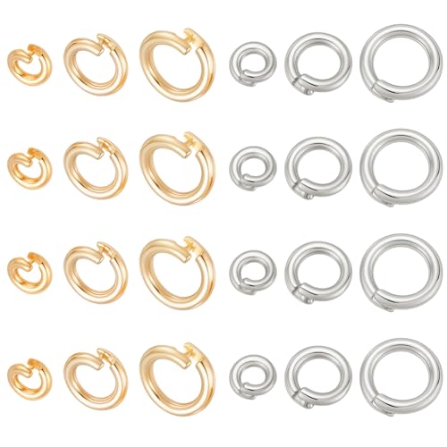 PH PandaHall 24 Stück 14K Vergoldete Biegeringe 5.5/8/10mm Runde Verriegelbare Biegeringe Kreisverschluss Ringverbinder Offenes Ende Biegeringe Für Armband Schlüsselanhänger Schmuckherstellung PH PandaHall 24 Stück 14K Vergoldete Biegeringe 5.5/8/10mm Runde Verriegelbare Biegeringe Kreisverschluss Ringverbinder Offenes Ende Biegeringe Für Armband Schlüsselanhänger Schmuckherstellung von PH PandaHall