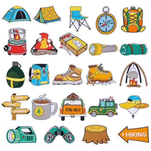 PH PandaHall 24 Stück Camping Aufnäher Zum Aufbügeln Aufnäher Gestickte Aufnäher Outdoor Wanderaufnäher Für Hüte Rucksäcke Kleidung Jeans Jacken Mützen PH PandaHall 24 Stück Camping Aufnäher Zum Aufbügeln Aufnäher Gestickte Aufnäher Outdoor Wanderaufnäher Für Hüte Rucksäcke Kleidung Jeans Jacken Mützen von PH PandaHall