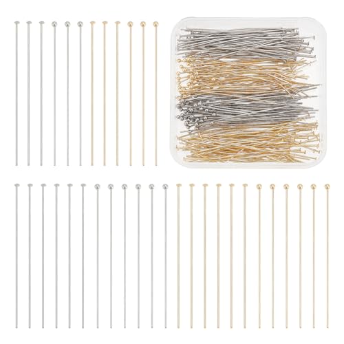 PH PandaHall 240 Stück 2 Stile 304 Edelstahl Kopfstifte 50 mm/2'' Flachkopfstifte Kugelkopfstifte 21/22 Gauge Bastelstifte Für Ohrring Anhänger Schmuck DIY Handwerksherstellung PH PandaHall 240 Stück 2 Stile 304 Edelstahl Kopfstifte 50 mm/2'' Flachkopfstifte Kugelkopfstifte 21/22 Gauge Bastelstifte Für Ohrring Anhänger Schmuck DIY Handwerksherstellung von PH PandaHall