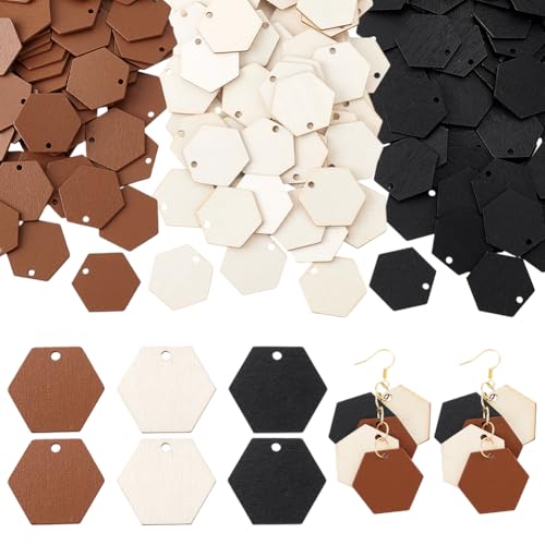 PH PandaHall 240 Stück 3 Farben Ungefärbte Holzanhänger Unvollendete Leere Holz Hexagon Anhänger Baumelnde Ohrringe Set Für DIY Dekorationen. 2.6x2.9cm PH PandaHall 240 Stück 3 Farben Ungefärbte Holzanhänger Unvollendete Leere Holz Hexagon Anhänger Baumelnde Ohrringe Set Für DIY Dekorationen. 2.6x2.9cm von PH PandaHall