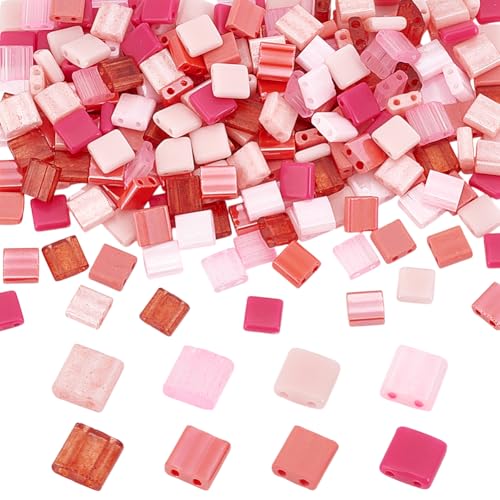 PH PandaHall 240 Stück 8 Farben Tila Perlen Quadratische Abstandsperlen Mit 2 Loch Rosa Rocailles Perlen Flache Bastelperlen Für Stapelbaren Schmuck Armband Halskette Ohrring PH PandaHall 240 Stück 8 Farben Tila Perlen Quadratische Abstandsperlen Mit 2 Loch Rosa Rocailles Perlen Flache Bastelperlen Für Stapelbaren Schmuck Armband Halskette Ohrring von PH PandaHall
