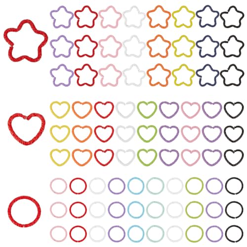 PH PandaHall 240 Stück Farbige Biegeringe 3 Formen Offene Biegeringe Aus Eisen Runder Kreis Stern Herz O Ring Verbindungsstücke Schmuck DIY Ergebnisse Für Schlüsselanhänger Ohrringe Halsketten PH PandaHall 240 Stück Farbige Biegeringe 3 Formen Offene Biegeringe Aus Eisen Runder Kreis Stern Herz O Ring Verbindungsstücke Schmuck DIY Ergebnisse Für Schlüsselanhänger Ohrringe Halsketten von PH PandaHall