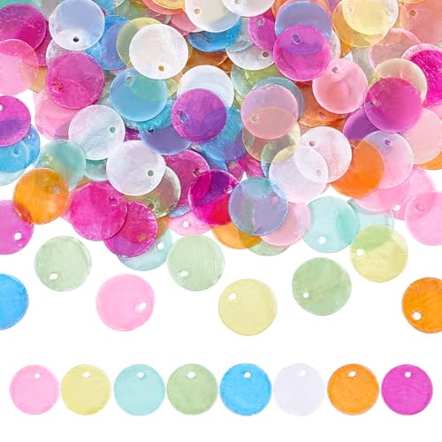 PH PandaHall 240 Stück Muschel Verbinder Charms Farbige Capiz Muscheln Mit Löchern 15mm Flache Natürliche Runde Muschelstücke Für Die Herstellung von Halsketten Ohrringen Und Schmuck PH PandaHall 240 Stück Muschel Verbinder Charms Farbige Capiz Muscheln Mit Löchern 15mm Flache Natürliche Runde Muschelstücke Für Die Herstellung von Halsketten Ohrringen Und Schmuck von PH PandaHall