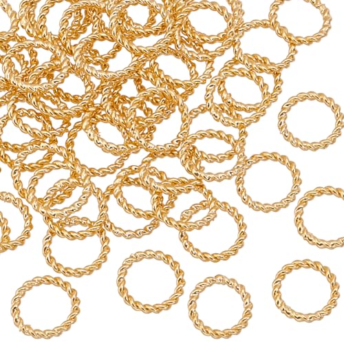 PH PandaHall 24K Vergoldete Gedrehte Biegeringe 60 Stück 8mm Geschlossene Biegeringe 18 Gauge Goldene O Ringe Verbinder Für Ohrringe Armbänder Halsketten Schmuck von PH PandaHall