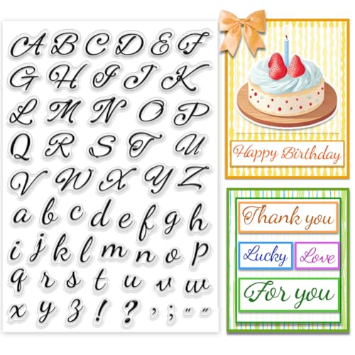PH PandaHall 26 Alphabet Stempel für Kartenherstellung, Handgeschriebene Buchstaben Silikon Transparenter Gummistempel für Journal, Scrapbooking, Geschenkanhänger, Fotoalbum Dekoration PH PandaHall 26 Alphabet Stempel für Kartenherstellung, Handgeschriebene Buchstaben Silikon Transparenter Gummistempel für Journal, Scrapbooking, Geschenkanhänger, Fotoalbum Dekoration von PH PandaHall