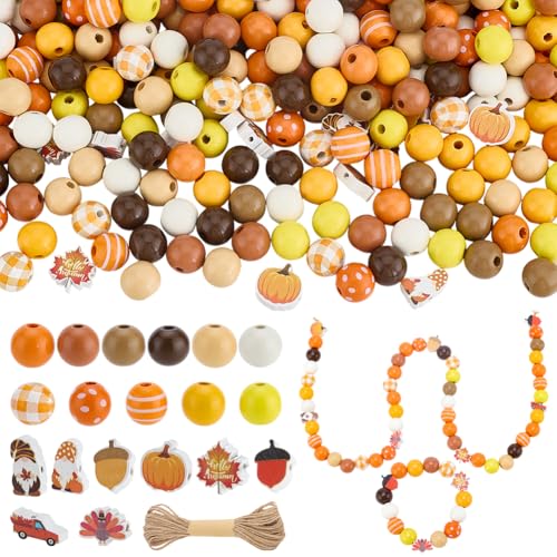PH PandaHall 262 Stück Holzperlen Sets Mit Herbstmotiv 12 Stil Herbst Holzperle Runde Kürbis Truthahn Muster Bastelperle Bunte Lose Perlen Für Armband Halskette Basteln Dekoration Thanksgiving PH PandaHall 262 Stück Holzperlen Sets Mit Herbstmotiv 12 Stil Herbst Holzperle Runde Kürbis Truthahn Muster Bastelperle Bunte Lose Perlen Für Armband Halskette Basteln Dekoration Thanksgiving von PH PandaHall
