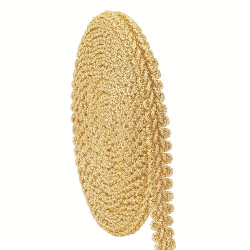 PH PandaHall 27.3 Yards Goldener Zopfreif Zum Nähen 1/2 Zoll (13mm) Stoff Gimp Zopf Borte Band Polsterung Kostüm DIY Handwerk Schmuck Machen Vorhang von PH PandaHall