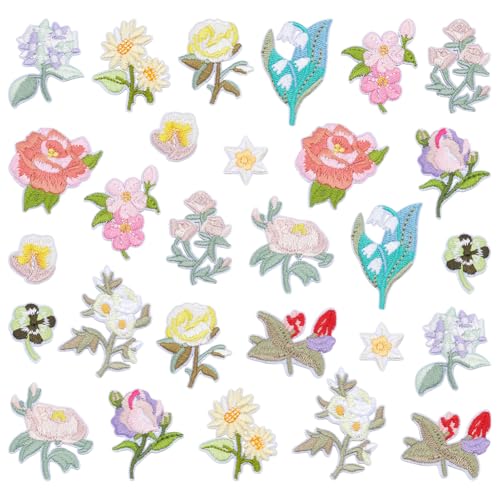 PH PandaHall 28 Stück Blumen-Aufbügelpatches, 14 Designs Dekorative bestickte Aufnäher Niedliche Blumen-Aufbügelpatches mit Stickerei-Applikationen für Kleidung, Jeans, Rucksäcke, Partys PH PandaHall 28 Stück Blumen-Aufbügelpatches, 14 Designs Dekorative bestickte Aufnäher Niedliche Blumen-Aufbügelpatches mit Stickerei-Applikationen für Kleidung, Jeans, Rucksäcke, Partys von PH PandaHall