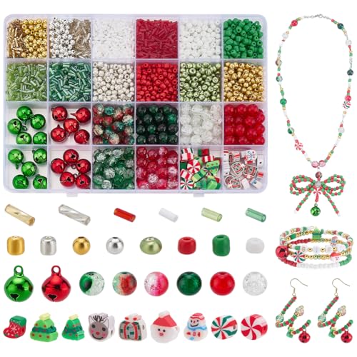 PH PandaHall 2800 Stück + Weihnachtsglasperlen Zur Schmuckherstellung 24 Stile Kristall Crackle Perlen 8mm Rot Grün Runde Rocailles Perle Für Armbänder Halsketten Ohrringe Handwerk Weihnachtsbaum PH PandaHall 2800 Stück + Weihnachtsglasperlen Zur Schmuckherstellung 24 Stile Kristall Crackle Perlen 8mm Rot Grün Runde Rocailles Perle Für Armbänder Halsketten Ohrringe Handwerk Weihnachtsbaum von PH PandaHall