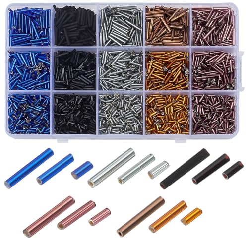 PH PandaHall 2800 Stück 5 Farben Glasperlen 5/9/12mm Rohrperlen Dunkle Farbe Lose Spacer Perle Für DIY Armband Halskette Schmuckherstellung Perlen PH PandaHall 2800 Stück 5 Farben Glasperlen 5/9/12mm Rohrperlen Dunkle Farbe Lose Spacer Perle Für DIY Armband Halskette Schmuckherstellung Perlen von PH PandaHall