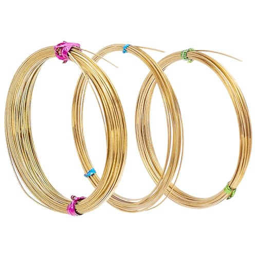 PH PandaHall 3 Größen Messing Craft Wire 88.59 Feet(27m) Quadratischer Kupferdraht Schmuckdraht 20/22/26Gauge(0.8/0.6/0.4mm) Dead Soft Kupferdraht für Wire Wrapping Schmuck Craft Making von PH PandaHall