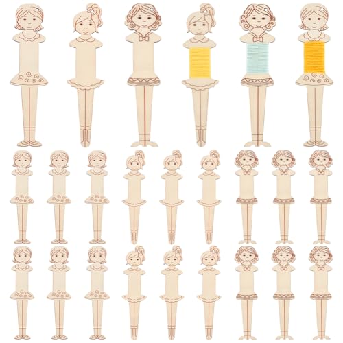 PH PandaHall 3 Stile, 24 Stück Holzspulen Stickspulen Holzfaden Wickelbretter Menschenförmiger Fadenorganisator Kreuzstichspule für Nähen, Aufbewahrung, Stickerei, Basteln, DIY-Projekte PH PandaHall 3 Stile, 24 Stück Holzspulen Stickspulen Holzfaden Wickelbretter Menschenförmiger Fadenorganisator Kreuzstichspule für Nähen, Aufbewahrung, Stickerei, Basteln, DIY-Projekte von PH PandaHall