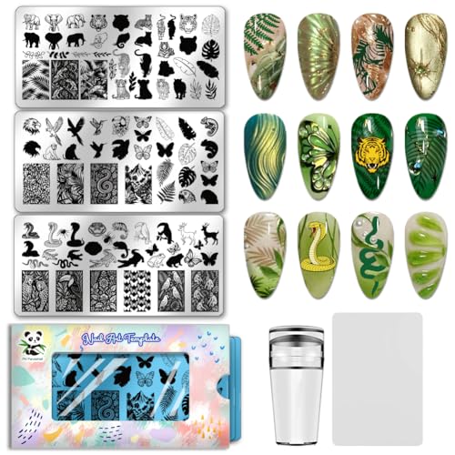PH PandaHall 3 Stück Wildtiere Nagel Stempelplatten Vögel Nagelkunst Templates Tiger Elefanten Nagelkunst Stencils Schmetterlinge Schlangen Nagelbildplatten für Frauen DIY Maniküre Salonkunst Design PH PandaHall 3 Stück Wildtiere Nagel Stempelplatten Vögel Nagelkunst Templates Tiger Elefanten Nagelkunst Stencils Schmetterlinge Schlangen Nagelbildplatten für Frauen DIY Maniküre Salonkunst Design von PH PandaHall