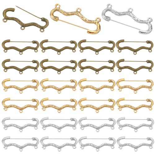 PH PandaHall 30 Stück Broschennadeln Mit 3 Schlaufen 3 Farben Heavy Duty Brosche Sicherheitsnadeln Im Tibetischen Stil Für Kleidung Ausschnittnadeln Hutclip Socken Schuhe PH PandaHall 30 Stück Broschennadeln Mit 3 Schlaufen 3 Farben Heavy Duty Brosche Sicherheitsnadeln Im Tibetischen Stil Für Kleidung Ausschnittnadeln Hutclip Socken Schuhe von PH PandaHall