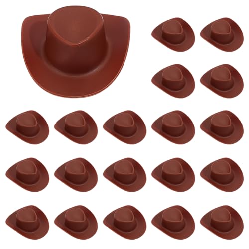 PH PandaHall 30 Stück Kleines Western Cowboyhut Ornament Zum Basteln Miniaturhüte Aus Kunststoff Dekorative Cowboy Und Cowgirlhüte Für Westernpartys Geschenke Bastelarbeiten Flaschendekoration Braune von PH PandaHall
