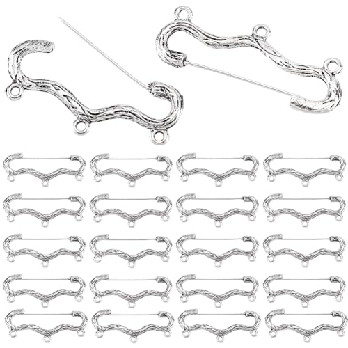 PH PandaHall 30 Stück Sicherheitsnadeln In Antik Silber Mit 3 Ösen Broschennadeln Zum Basteln Kiltnadeln Für Die DIY Brosche Schmuckherstellung. 1.9x4.5x0.25cm PH PandaHall 30 Stück Sicherheitsnadeln In Antik Silber Mit 3 Ösen Broschennadeln Zum Basteln Kiltnadeln Für Die DIY Brosche Schmuckherstellung. 1.9x4.5x0.25cm von PH PandaHall