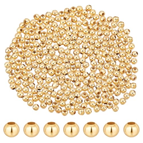 PH PandaHall 300 Stück 24K Vergoldete Abstandsperlen 3.5 mm Kugelperlen Runde Glatte Perlen Lose Messingperlen Für Sommer Strand Bastelarbeiten Geschichtete Armbänder Halsketten Schmuckherstellung PH PandaHall 300 Stück 24K Vergoldete Abstandsperlen 3.5 mm Kugelperlen Runde Glatte Perlen Lose Messingperlen Für Sommer Strand Bastelarbeiten Geschichtete Armbänder Halsketten Schmuckherstellung von PH PandaHall