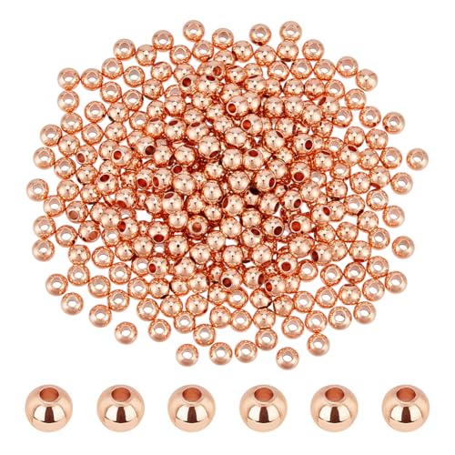 PH PandaHall 300 Stück 4 mm glatte runde Perlen in Roségold, Abstandshalter, Messingperlen, langlebig, plattiert, lose Abstandshalter, nahtlose Kugelperlen für Sommer, Hawaii, stapelbare Armbänder PH PandaHall 300 Stück 4 mm glatte runde Perlen in Roségold, Abstandshalter, Messingperlen, langlebig, plattiert, lose Abstandshalter, nahtlose Kugelperlen für Sommer, Hawaii, stapelbare Armbänder von PH PandaHall