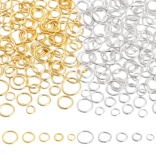 PH PandaHall 300 Stück Biegeringe Aus Messing In Silber Und Gold 5/6/7/8/10mm Geschlossene Biegeringe Gelötete Biegeringe Verbinder Verbindungsringe Zur Schmuckherstellung PH PandaHall 300 Stück Biegeringe Aus Messing In Silber Und Gold 5/6/7/8/10mm Geschlossene Biegeringe Gelötete Biegeringe Verbinder Verbindungsringe Zur Schmuckherstellung von PH PandaHall