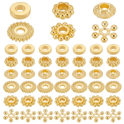 PH PandaHall 300 Stück Goldene Abstandsperlen 6 Stile Legierung Disc Spacer Donut Bicone Blume Lose Perlen Für Armband Halskette Ohrring Schmuck Machen Liefert PH PandaHall 300 Stück Goldene Abstandsperlen 6 Stile Legierung Disc Spacer Donut Bicone Blume Lose Perlen Für Armband Halskette Ohrring Schmuck Machen Liefert von PH PandaHall