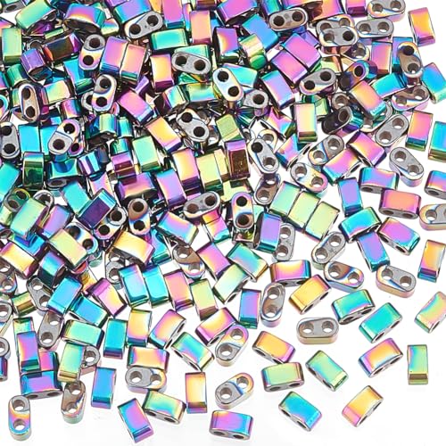 PH PandaHall 300 Stück Regenbogen Halb Tila Perlen 4.5x2x2.5 mm Flache Bastelperle Aus Synthetischem Hämatit 2 Loch Perle Farbverlaufs Abstandsperle Für DIY Stapelbare Schmuckherstellung PH PandaHall 300 Stück Regenbogen Halb Tila Perlen 4.5x2x2.5 mm Flache Bastelperle Aus Synthetischem Hämatit 2 Loch Perle Farbverlaufs Abstandsperle Für DIY Stapelbare Schmuckherstellung von PH PandaHall