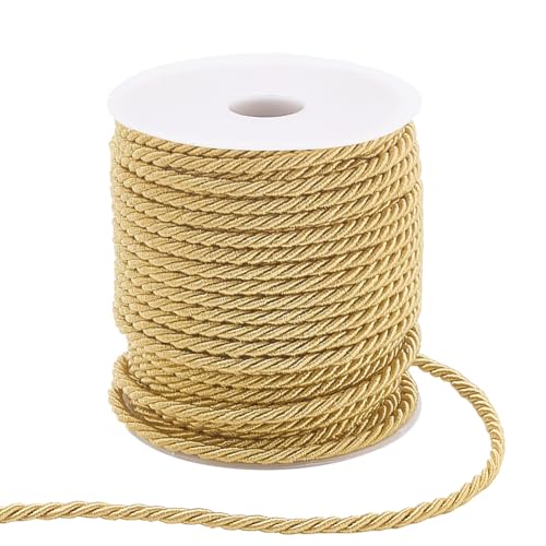 PH PandaHall 30m 3 Geflochtene Schnur 3mm Dekorative Schnur Seidenseil Glänzende Viskosekordel Ehrenkordel Für Handfasting Heimdekoration Verschönerung Kostümen Kordelzüge Abschluss Ehrenkordel Gold von PH PandaHall
