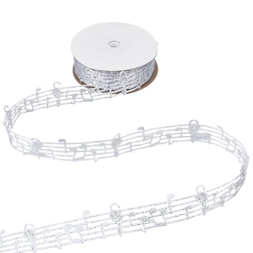 PH PandaHall 30mm Musiknotenband 10 Yards Weißes Musikalisches Ripsband Doppelseitige Noten Dekorative Bänder Kleidungsbesatz Mit Silbernem Glitzer Für Scrapbooking Party Hochzeitsdekor PH PandaHall 30mm Musiknotenband 10 Yards Weißes Musikalisches Ripsband Doppelseitige Noten Dekorative Bänder Kleidungsbesatz Mit Silbernem Glitzer Für Scrapbooking Party Hochzeitsdekor von PH PandaHall