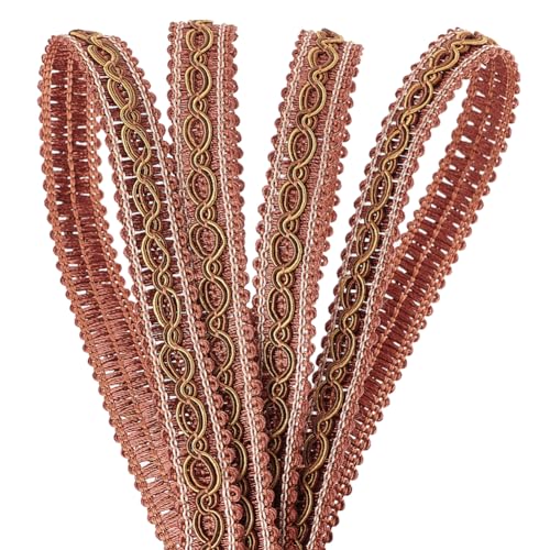 PH PandaHall 32 Yards Brownes Zopfband Zum Nähen 16mm Polyester Grundfransenbesatz Stoff Gimpengeflecht Besatzband Für Polster Kostüm DIY Handwerk Schmuckherstellung Vorhang Kostümdekoration von PH PandaHall