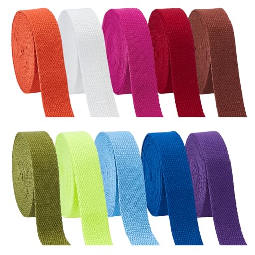 PH PandaHall 32.8 Yards 10 Farben Baumwollgurtband 1 Zoll Baumwollbänder Gurt Strapazierfähiger Stoffgurt Zum Nähen DIY Basteln Stoff Tragetasche Sicherheitsgurt PH PandaHall 32.8 Yards 10 Farben Baumwollgurtband 1 Zoll Baumwollbänder Gurt Strapazierfähiger Stoffgurt Zum Nähen DIY Basteln Stoff Tragetasche Sicherheitsgurt von PH PandaHall