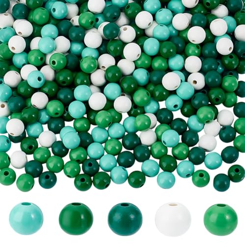 PH PandaHall 340 Stück Grüne Holzperlen 5 Farben 16mm Holzperlen Bastelperlen Runde Grüne Perlen Für Makramee Girlande Bauernhaus St. Patricks Dekor PH PandaHall 340 Stück Grüne Holzperlen 5 Farben 16mm Holzperlen Bastelperlen Runde Grüne Perlen Für Makramee Girlande Bauernhaus St. Patricks Dekor von PH PandaHall