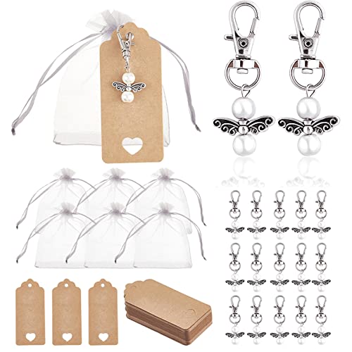 PH PandaHall 36 Stück Mini-Schlüsselanhänger mit Winkelperlen, mit weißen Organza-Beuteln, 36 Stück leere Anhänger für Gäste, Babyparty, Hochzeitsdekorationen, Gastgeschenke, Souvenir, Schlüsselanhänger, Geschenkset PH PandaHall 36 Stück Mini-Schlüsselanhänger mit Winkelperlen, mit weißen Organza-Beuteln, 36 Stück leere Anhänger für Gäste, Babyparty, Hochzeitsdekorationen, Gastgeschenke, Souvenir, Schlüsselanhänger, Geschenkset von PH PandaHall