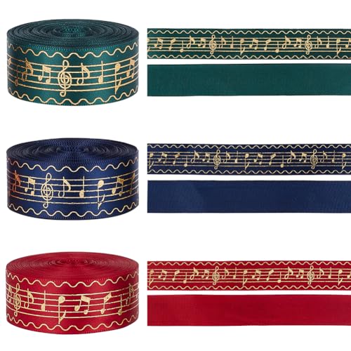 PH PandaHall 36 Yards/32.9m Satin Bastelband Mit Musiknoten 3 Farbiges Einseitiges Heißpräge Satinband Für Hochzeitsgeschenkpakete Zum Valentinstag 25mm PH PandaHall 36 Yards/32.9m Satin Bastelband Mit Musiknoten 3 Farbiges Einseitiges Heißpräge Satinband Für Hochzeitsgeschenkpakete Zum Valentinstag 25mm von PH PandaHall