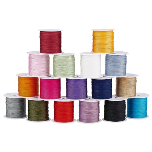 PH PandaHall 360m 0.6mm Nylon Perlenschnur, 18 Farben Armbandschnur Faden Geflochtene Schnur Chinesische Knotenschnur für Schmuckherstellung Makramee Freundschaftsarmbänder Weihnachtsschmuck PH PandaHall 360m 0.6mm Nylon Perlenschnur, 18 Farben Armbandschnur Faden Geflochtene Schnur Chinesische Knotenschnur für Schmuckherstellung Makramee Freundschaftsarmbänder Weihnachtsschmuck von PH PandaHall